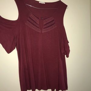 Maroon off the shoulder top